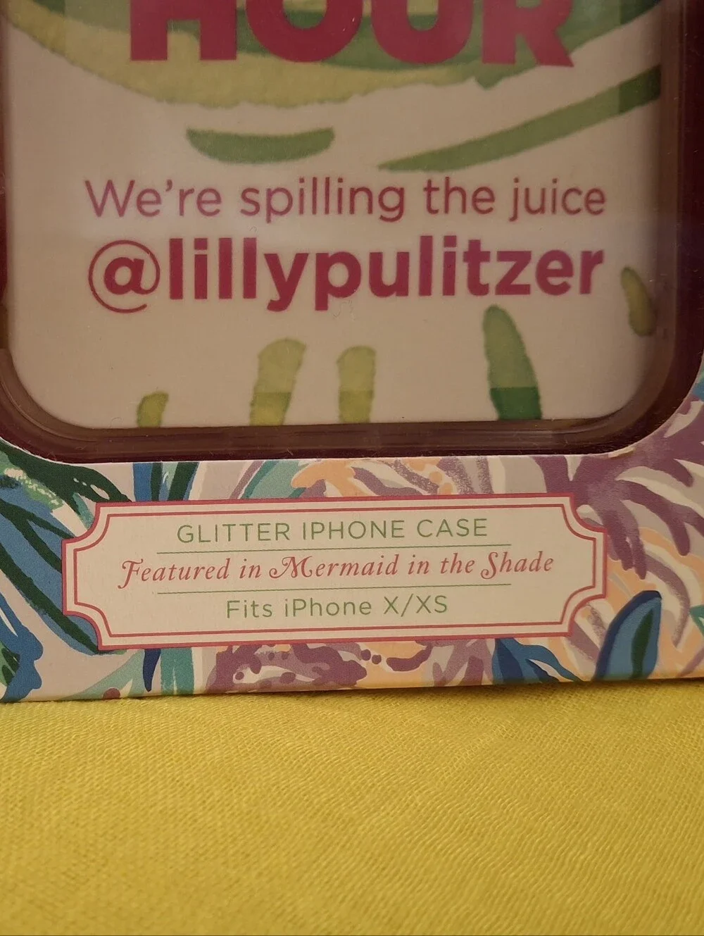 Lilly Pulitzer Pink Floral Mermaid iPhone X/XS Case Turquoise & Yellow Accents